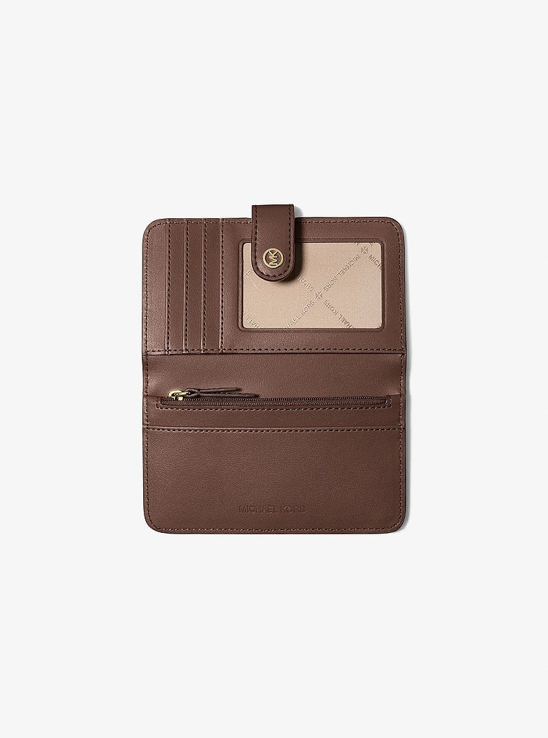 Michael Kors Jet Set Travel Medium Pebbled Leather Billfold Wallet