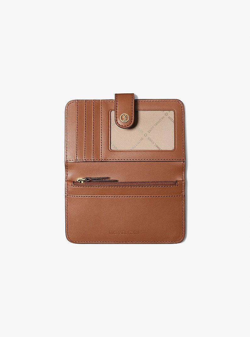 Michael Kors Jet Set Travel Medium Pebbled Leather Billfold Wallet