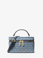 Vivi Small Vanity Crossbody Bag - Signature Logo Print Denim / Lt Vtblu Wsh