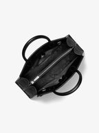 Greta Medium Satchel - Signature Logo Black alt view