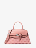 Greta Medium Satchel - Signature Logo Sunset Rose