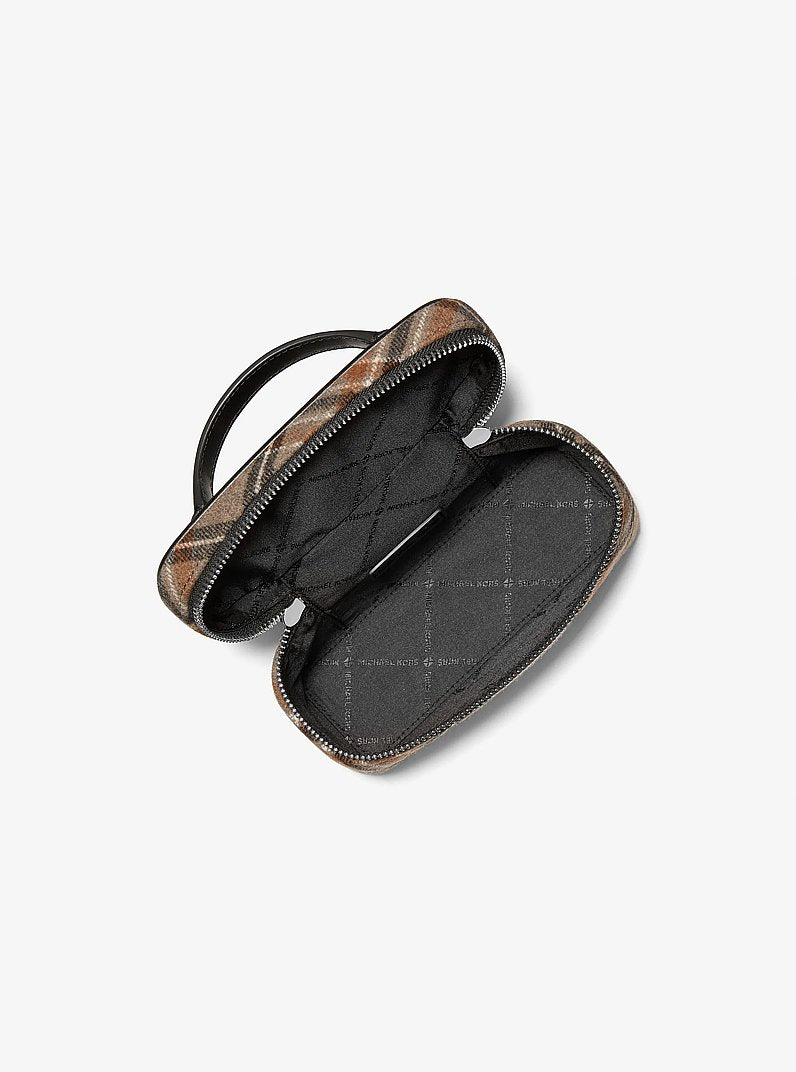 Vivi Small Vanity Crossbody Bag - Plaid Print Wool Blend / Black