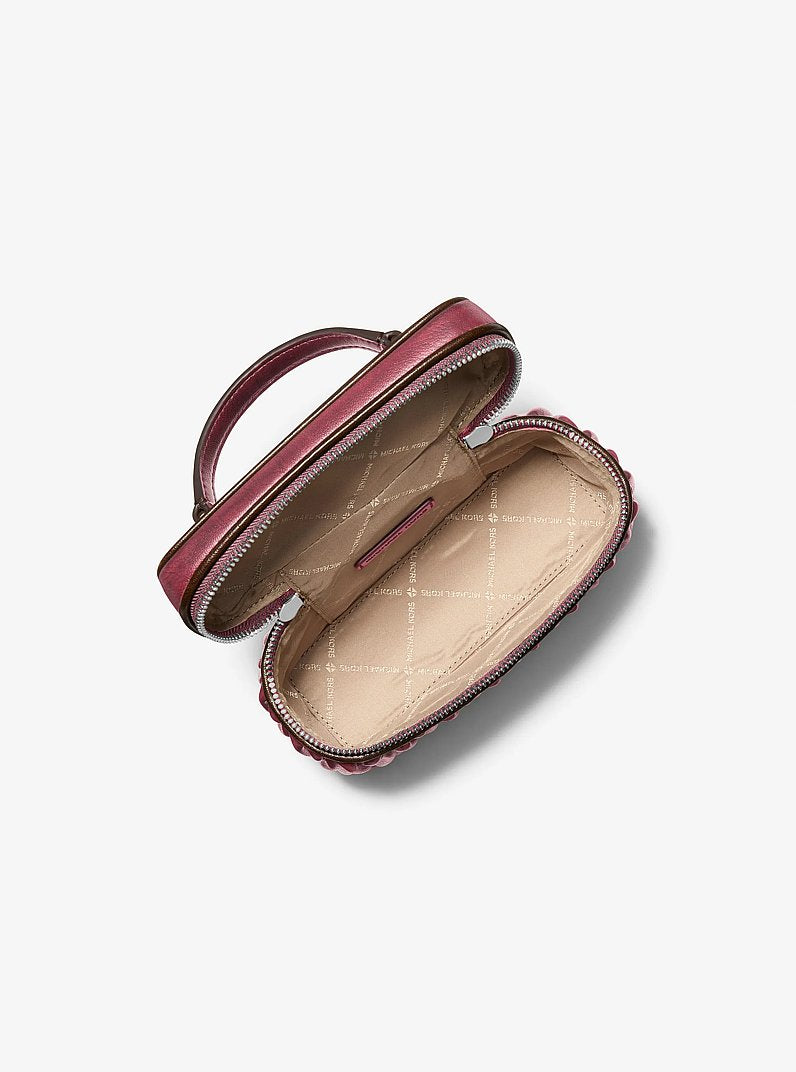 Vivi Small Vanity Crossbody Bag - Matelassé Burnished / Maroon