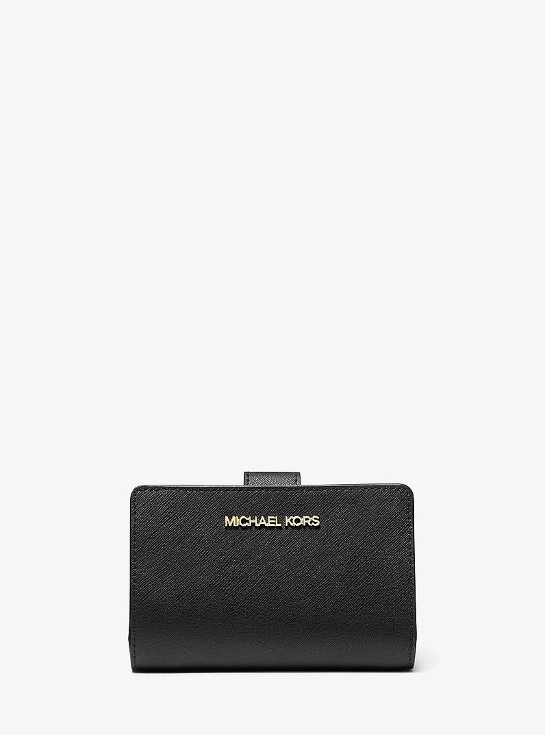 Michael Kors Medium Crossgrain Leather Wallet - Black