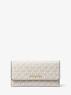 Michael Kors Jet Set Large Logo Trifold Wallet - Vanilla