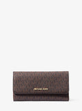 Michael Kors Jet Set Large Logo Trifold Wallet - Brown