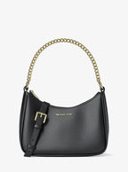 Michael Kors Jet Set Large Pebbled Leather Convertible Crossbody - Black