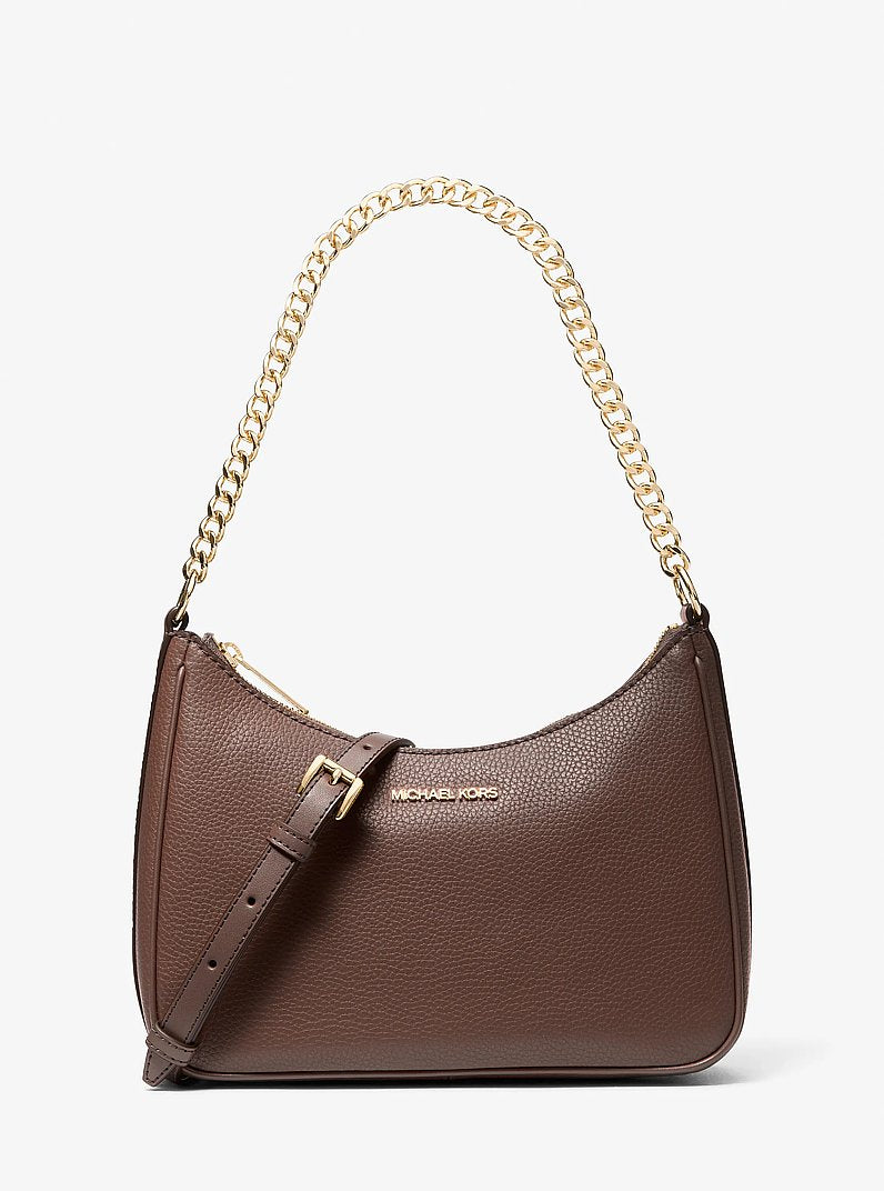 Michael Kors Jet Set Large Pebbled Leather Convertible Crossbody - Nutmeg