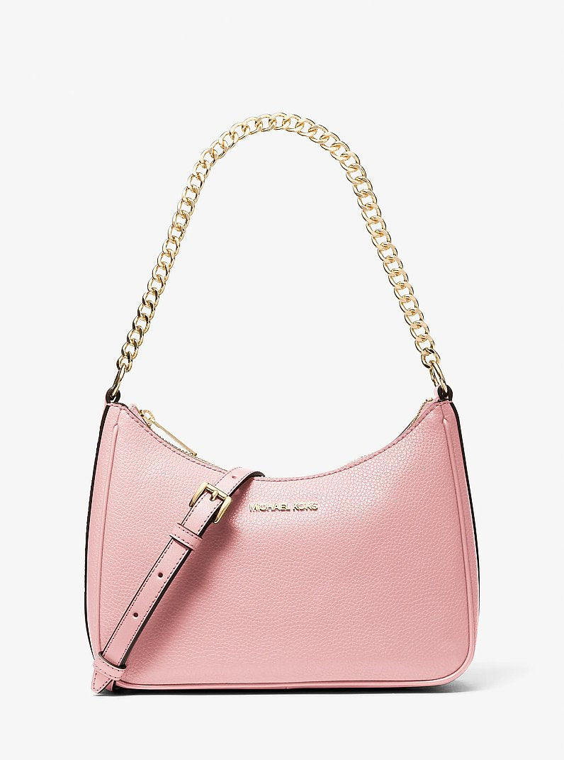 Michael Kors Jet Set Large Pebbled Leather Convertible Crossbody - Powder Blush