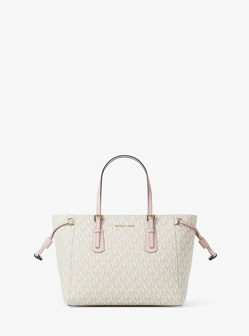 Michael Kors Voyager Extra-Small Crossbody Bag - Signature Canvas Powder Blush Multi