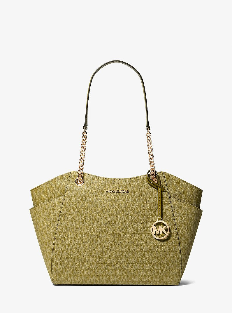 Michael Kors Jet Set Large Signature Logo Shoulder Bag - Oregano