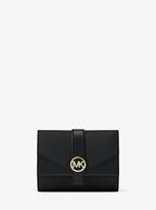 Michael Kors Greenwich Medium Saffiano Leather Trifold Wallet - Black