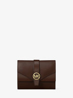 Michael Kors Greenwich Medium Saffiano Leather Trifold Wallet - Nutmeg