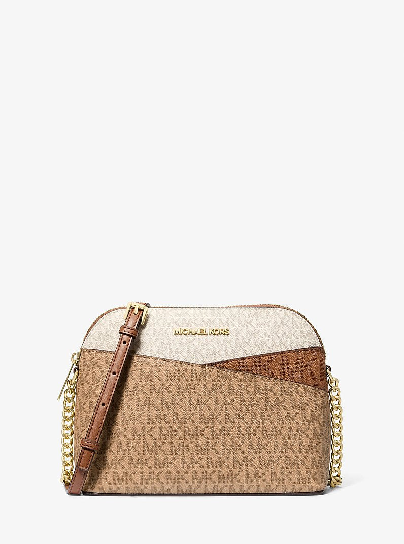 Michael Kors Jet Set Travel Medium Color-Block Signature Logo Crossbody Bag