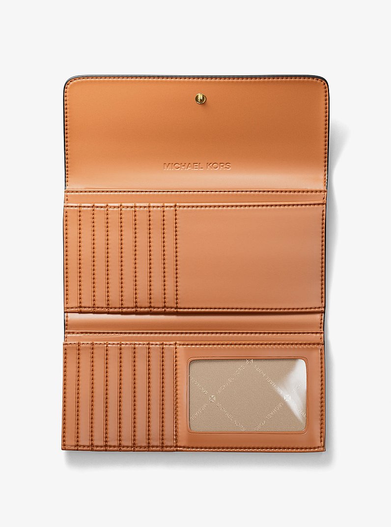 Michael Kors Jet Set Large Signature Logo Tri-Fold Wallet - Camel Multi 2