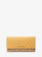 Michael Kors Jet Set Large Signature Logo Tri-Fold Wallet - Honeywheat Multi