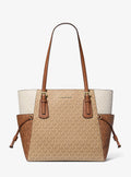 Michael Kors Voyager Large Color-Block Signature Logo Tote Bag - Camel Multi