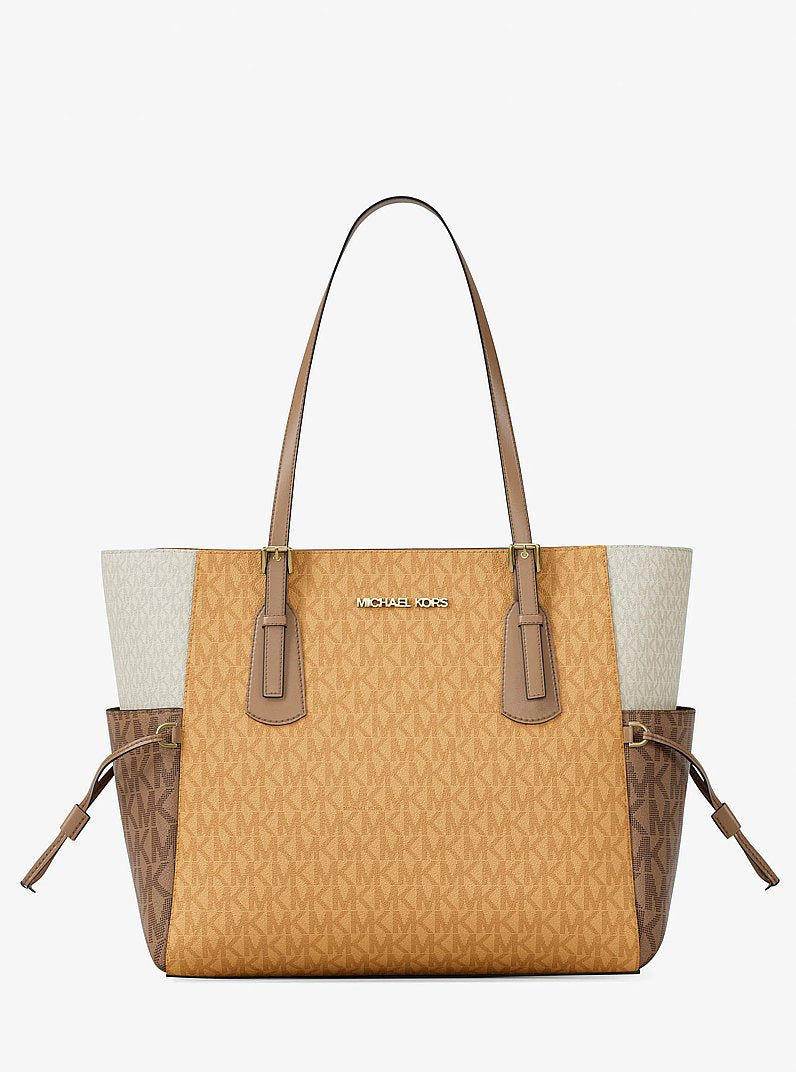 Michael Kors Voyager Large Color-Block Tote - Honeywheat Multi