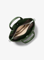 Carson Small Pebbled Leather Satchel - Amazon Green 2