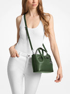 Carson Small Pebbled Leather Satchel - Amazon Green 3