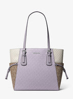 Michael Kors Voyager Large Color-Block Signature Logo Tote Bag