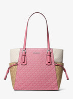 Michael Kors Voyager Large Color-Block Signature Logo Tote Bag