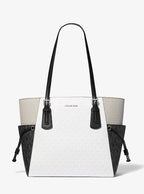 Michael Kors Voyager Large Color-Block Signature Logo Tote Bag