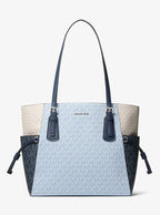 Michael Kors Voyager Large Color-Block Signature Logo Tote Bag