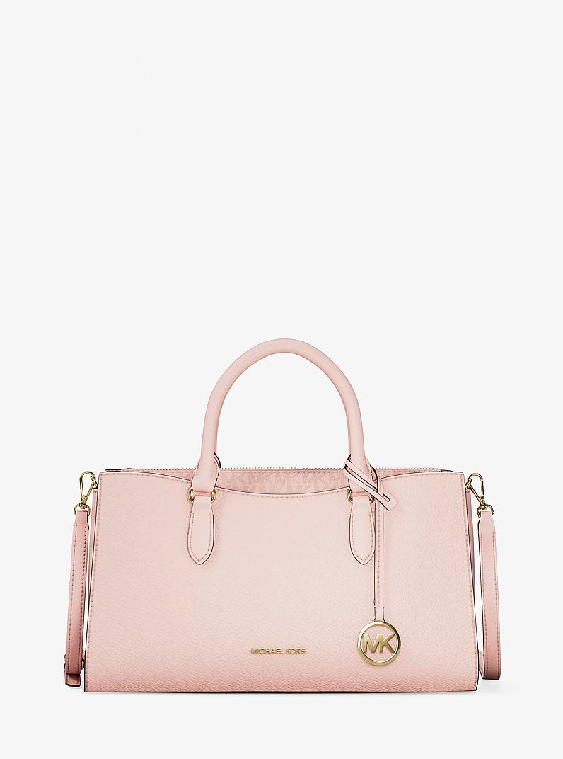 Arden Medium Top-Zip Satchel - Leather / Powder Blush