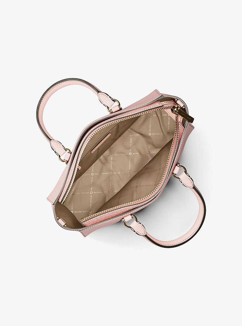 Arden Medium Top-Zip Satchel - Leather / Powder Blush (view 2)