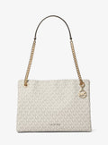 Michael Kors Christina Medium Signature Logo Messenger Bag - Lt Crm Multi