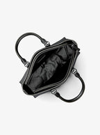 Arden Medium Top-Zip Satchel - Pebbled Leather / Black (view 2)