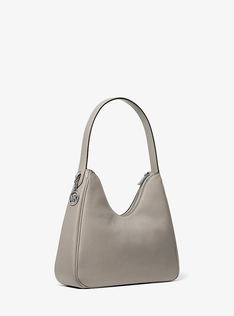 Nayla Small Hobo - Pebbled Leather Pearl Grey 3