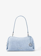 Cecily Medium Suede Shoulder Bag - Pale Ocean