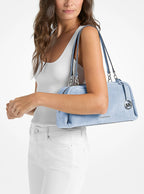 Cecily Medium Suede Shoulder Bag - Pale Ocean 3