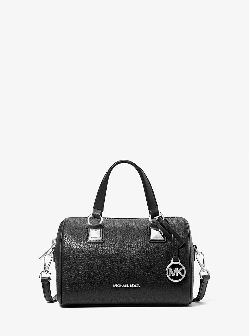 Grayson Small Pebbled Leather Duffel Crossbody Bag - Black