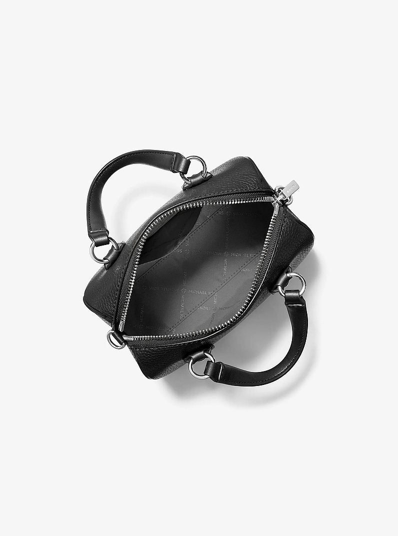 Grayson Small Pebbled Leather Duffel Crossbody Bag - Black 2