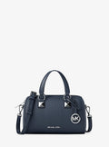 Grayson Small Pebbled Leather Duffel Crossbody Bag - Navy