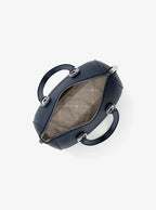 Grayson Small Pebbled Leather Duffel Crossbody Bag - Navy 2