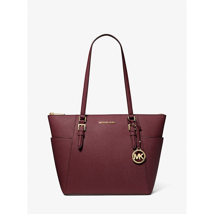 Michael Kors Charlotte Charlotte Large Saffiano Leather Top-Zip Tote Bag