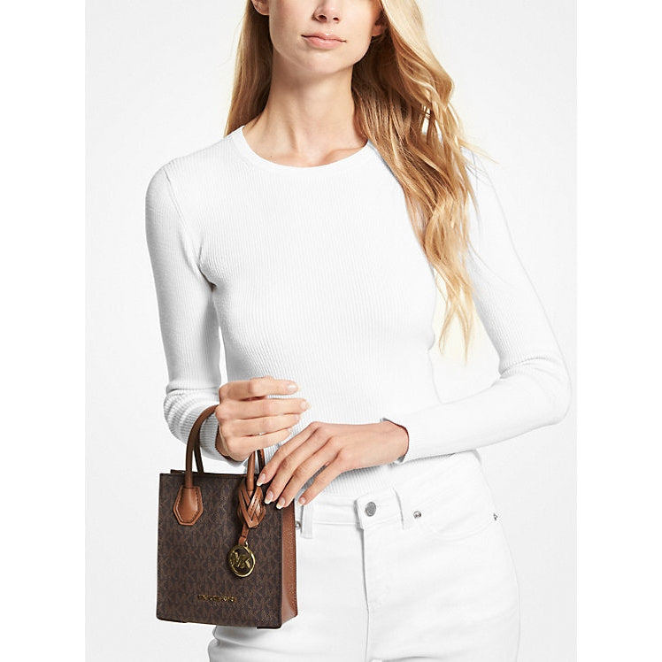 Michael Kors Mercer Extra-Kleine Umhängetasche aus Leder und Logo