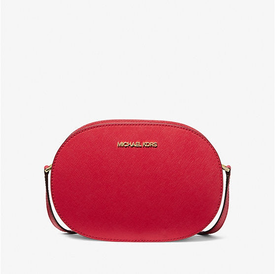 Bolso bandolera mediano de piel saffiano Jet Set Travel de Michael Kors