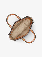 Arden Medium Top-Zip Satchel - Signature Logo / Brown (view 2)