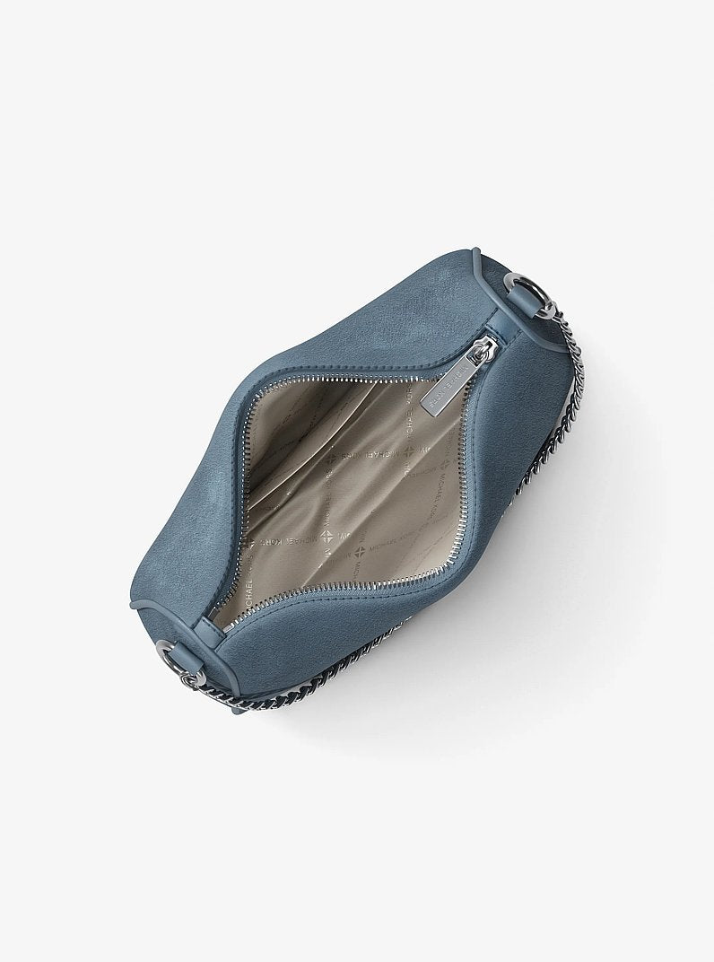Carmela Medium Convertible Crossbody - Suede Denim alt view