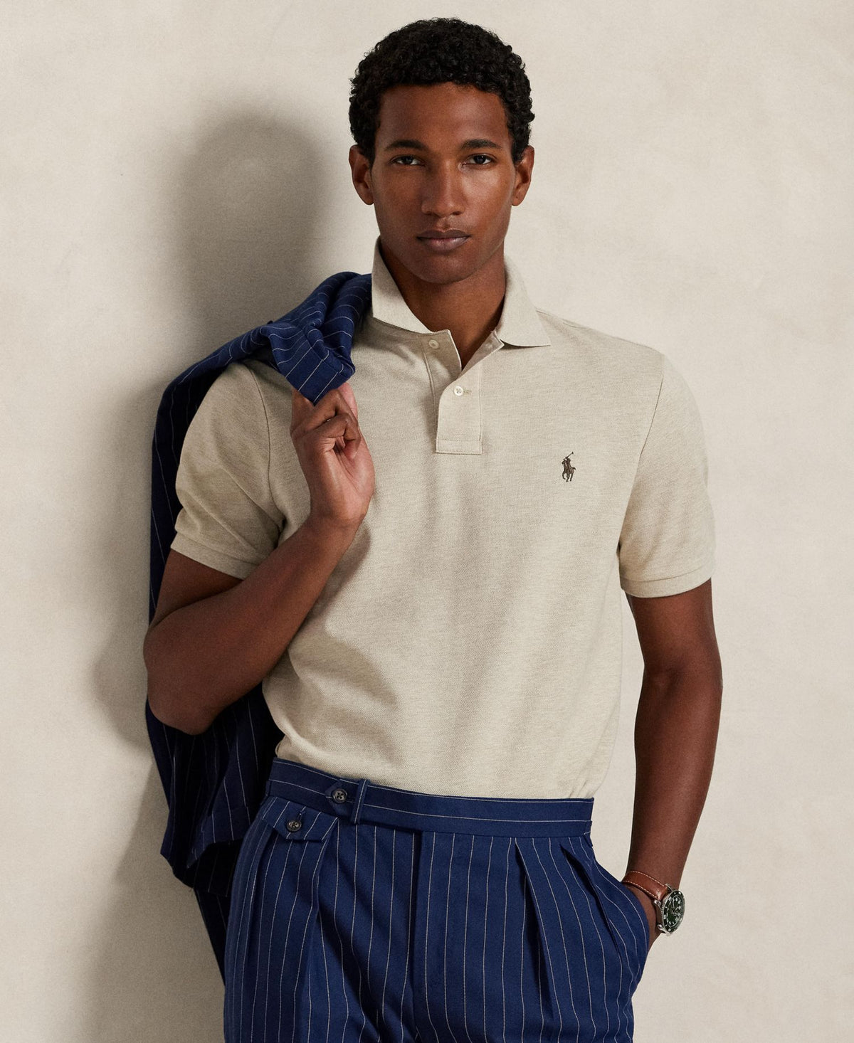 Ralph Lauren Men's Classic-Fit Cotton Polo Shirt - Expedition Dune Heather