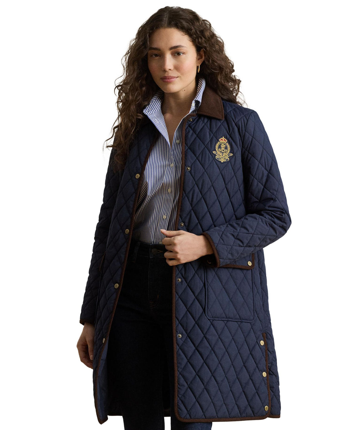 Ralph Lauren Women's Collared Coat - Dark Navy