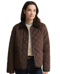 Barbour Women's Sonya Quilted Snap-Button Jacket – DK Brown/Muted
