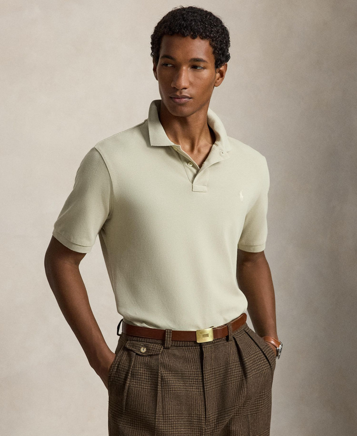 Ralph Lauren Men's Classic-Fit Cotton Polo Shirt - Classic Stone