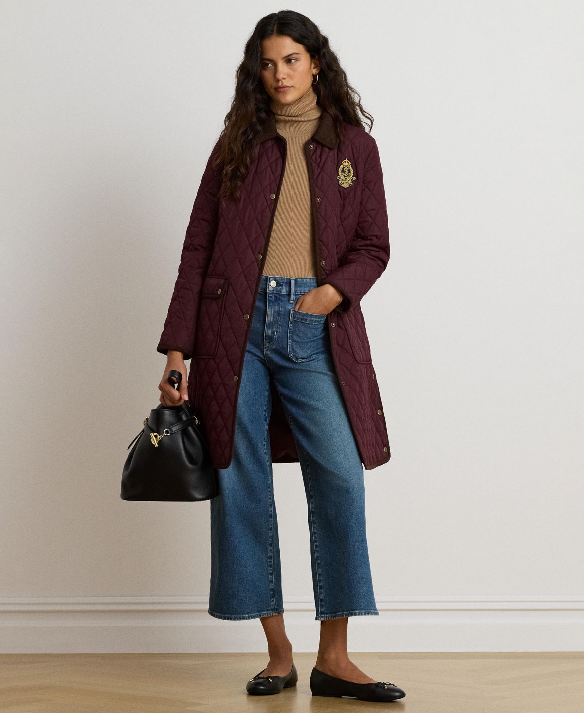 Ralph Lauren Women's Collared Coat - Dark Garnet