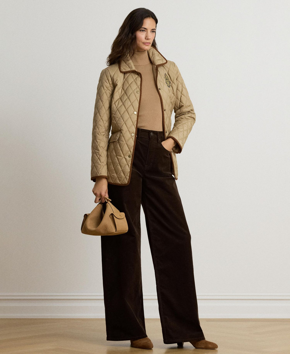 Ralph Lauren Women's Crested Quilted Jacket - Birch Tan